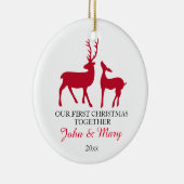 Onze eerste Kerstmis samen, sieraden Keramisch Ornament (Rechts)