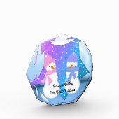 Onze eerste Kerstmis twee Snowmen Fotoblokken (Links)