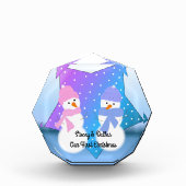 Onze eerste Kerstmis twee Snowmen Fotoblokken (Voorkant)