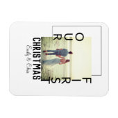 Onze Eerste Kerstmis voeg paar naam foto minimaal Magneet (Horizontaal)