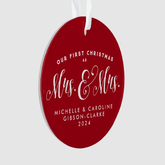 Onze eerste Kerstmis was net Mrs. en Mrs. Ornament (voorkant)