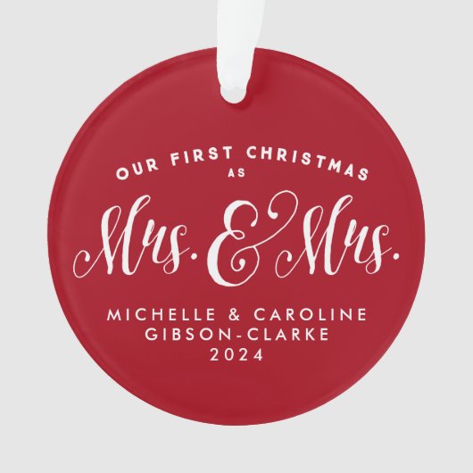 Onze eerste Kerstmis was net Mrs. en Mrs. Ornament (voorkant)