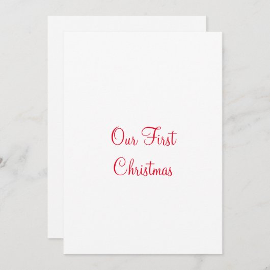 Onze eerste kerstnaam en familiefoto feestdagenkaart (Voorkant / Achterkant)