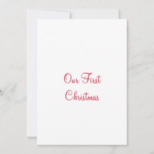 Onze eerste kerstnaam en familiefoto feestdagenkaart