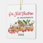 Onze eerste kerstontbijtontbijt grootouders keramisch ornament (Links)