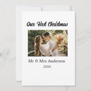 Onze eerste kerstpaar foto naam Mr & Mrs mod Kaart