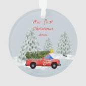 Onze eerste  kersttruck ornament (achterkant)