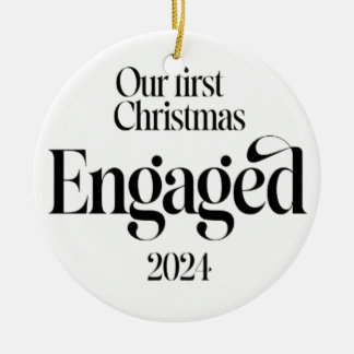 Onze eerste kerstverloving 2024 keramisch ornament