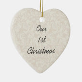 Onze eerste kerstversierige Sjabloon Keramisch Ornament (Rechts)