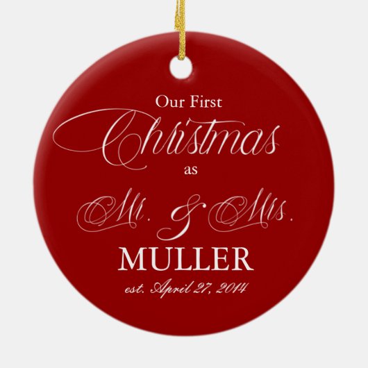 Onze eerste kerstversiering | FEESTDAGEN Keramisch Ornament (Achterkant)