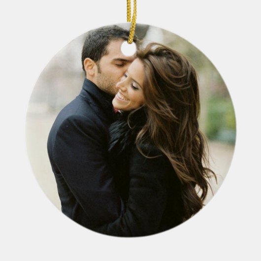 Onze eerste kerstversiering | Feestdagen Keramisch Ornament (Voorkant)