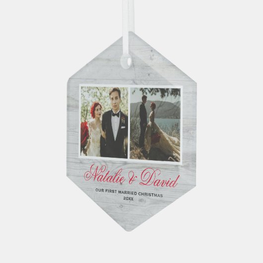 Onze eerste kerstversiering glas ornament (Voorkant links)