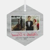 Onze eerste kerstversiering glas ornament (Achterkant)