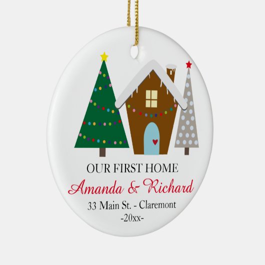 Onze eerste kerstversiering thuis - sneeuwhuis keramisch ornament (Rechts)