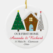 Onze eerste kerstversiering thuis - sneeuwhuis keramisch ornament (Achterkant)