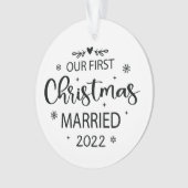 Onze eerste kerstvrouw, speciaal gepersonaliseerde ornament (voorkant)