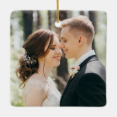 onze eerste kerstwinter floraal keramisch ornament (Achterkant)