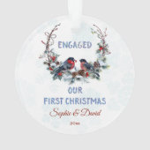 Onze eerste kerstwinter met bullfinches ornament (achterkant)