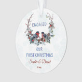 Onze eerste kerstwinter met bullfinches ornament (voorkant)