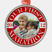 Onze eerste marathon - 2012 metalen ornament (Voorkant)