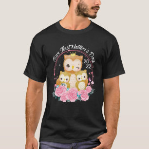 Onze eerste Moederdag 2022 bijpassende familie uil T-shirt