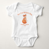 Onze eerste Moederdag, Baby Fox aangepaste naam Ba Romper (Voorkant)