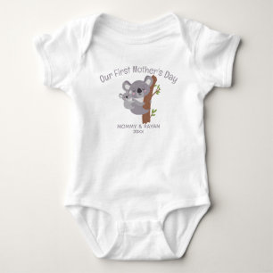 Onze eerste Moederdag, Baby koala aangepaste naam Romper