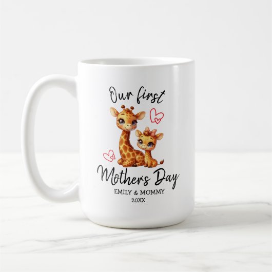 ONZE EERSTE MOEDERDAG BABY&MAMA GIRAFFE KOFFIEMOK (Links)