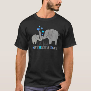 Onze eerste Moederdag Cute Elephant Son Kinder Wom T-shirt