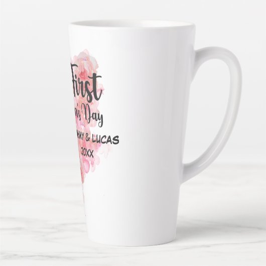 Onze eerste Moederdag mama en Baby olifanten Latte Mok (Rechts)