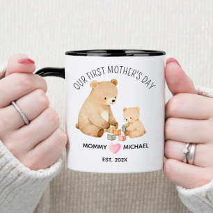 Onze eerste Moederdag, Moeder en Baby Beer Koffie Mok