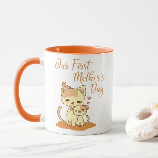 Onze eerste moederdag mok (Met donut)