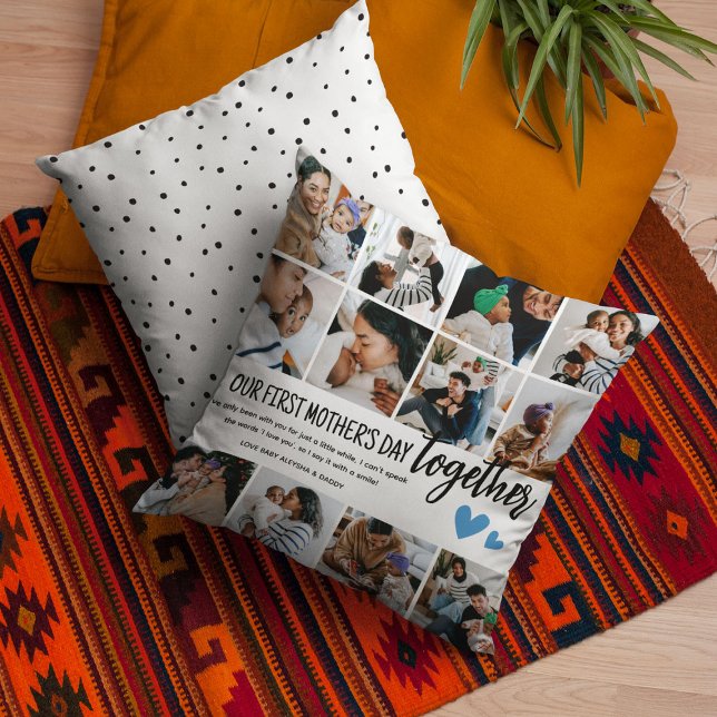 Onze eerste Moederdag samen! Fotocollage Kussen (Creator heeft geüpload)