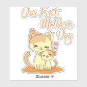 Onze eerste moederdag sticker (Vel)