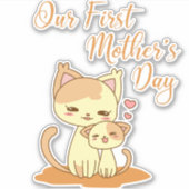 Onze eerste moederdag sticker (Voorkant)