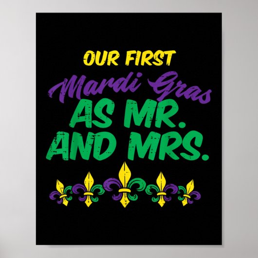 Onze eerste Mr. Mrs Mardi Gras New Orleans verloof Poster (Voorkant)