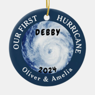 Onze eerste orkaan Debby Custom Florida City Naam Keramisch Ornament