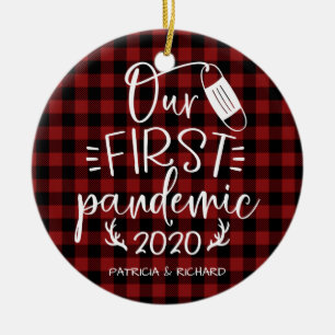 Onze Eerste Pandemie Koppel Aandenken Covid Keramisch Ornament