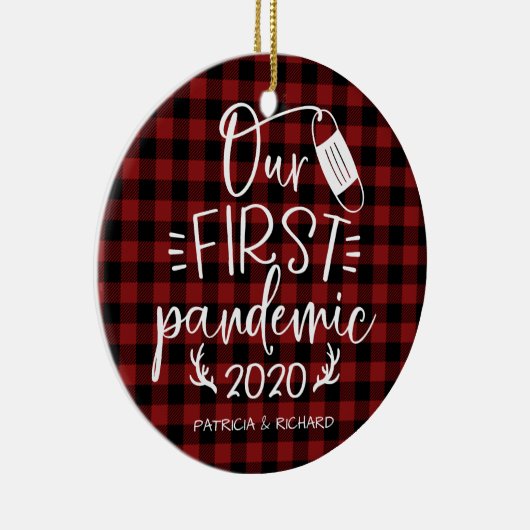 Onze eerste pandemische paraplu's keepomwille Covi Keramisch Ornament (Rechts)