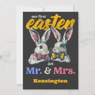Onze Eerste Pasen Als Mijnheer En Mevrouw Konijn Kaart