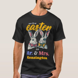 Onze eerste Pasen als Mr en Mrs Bunny Rabbit T-shirt