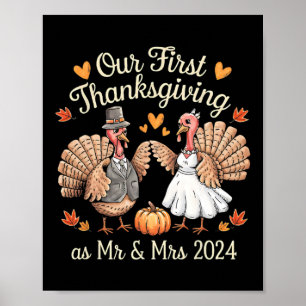 Onze eerste Thanksgiving als de heer en mevrouw Pa Poster