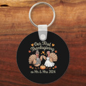 Onze eerste Thanksgiving als de heer en mevrouw Pa Sleutelhanger (Voorkant)