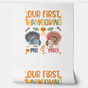 Onze eerste Thanksgiving, de heer en mevrouw Coupl Behang