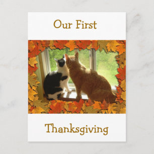 Onze eerste Thanksgiving Feestdagenkaart