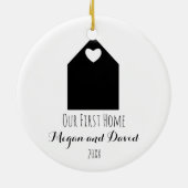 Onze eerste thuisversiering | Minimale en moderne Keramisch Ornament (Achterkant)