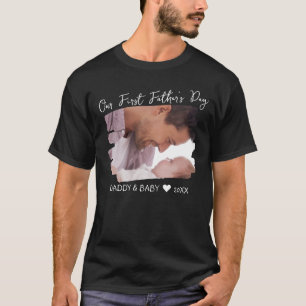 Onze Eerste Vaderdag Nieuwe Papa & Baby Foto T-shirt