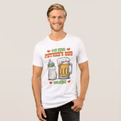 Onze eerste vaderdag samen – fles en bier Tri-Blend shirt (Voorkant volledig)
