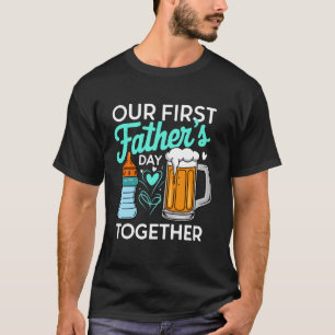 Onze eerste Vaderdag Samen Grappig Bier en fles T-shirt
