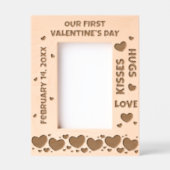 Onze eerste Valentijnsdag aangepaste tekst Gegraveerde Lijstjes (Voorkant)